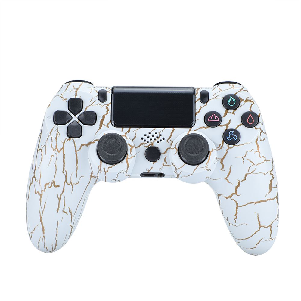 Vormor - Kontroler do bezprzewodowego gamepada Bluetooth PS4 z podwójną wibracją - biały